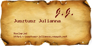 Jusztusz Julianna névjegykártya