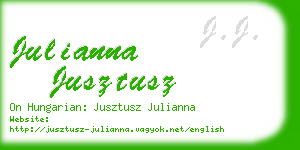 julianna jusztusz business card